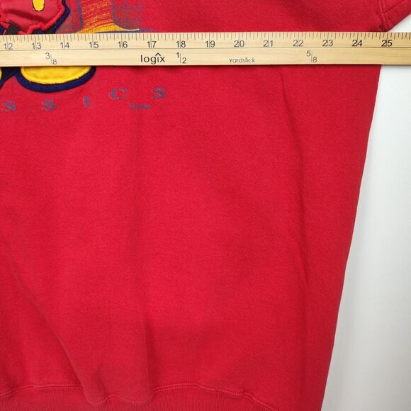 VTG Genus Mickey Mouse Sweatshirt Women's XL Red Embroidered Graphic Print - Picture 4 of 8